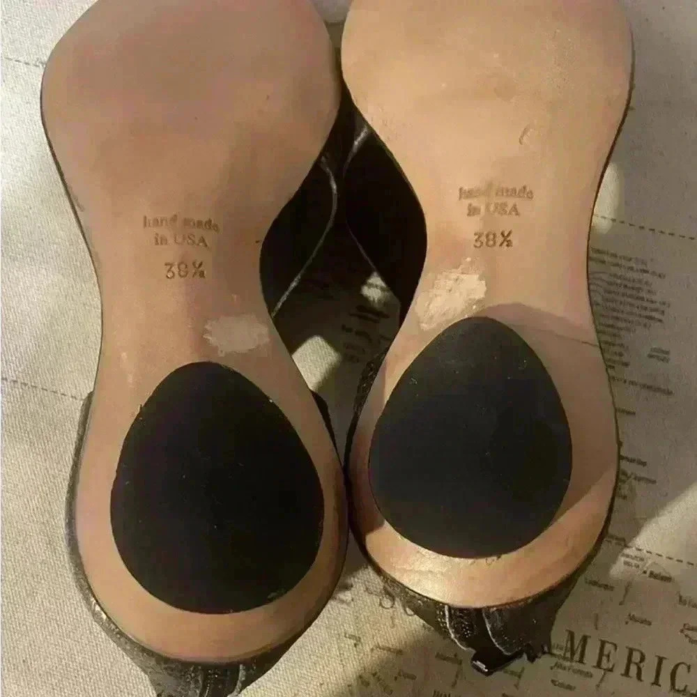 Cydwoq Vintage Shoes Women’s 38.5 Metallic Sandals Handmade Leather USA 339$ - Picture 9 of 10